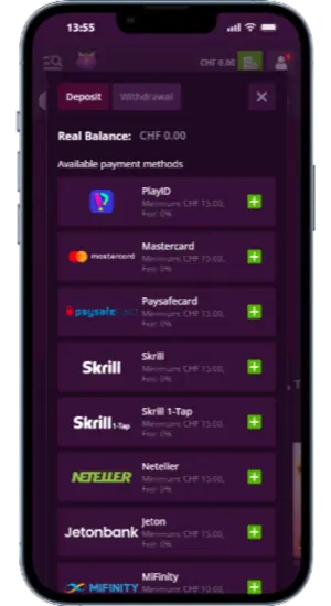 Replenishing your deposit on the official website Malina Casino