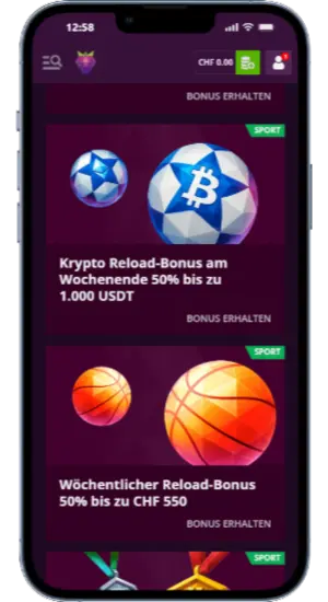 Willkommens-Kryptobonus auf der Malina Casino-Website