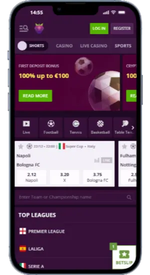 Official sports page at Malina Casino
