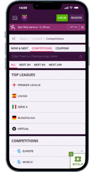 Top leagues on the official website of Malina Casino
