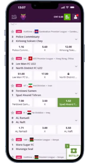 Selecting a bet on any sport at Malina Casino